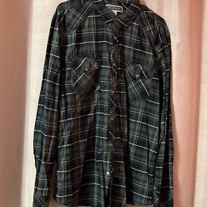 men’s INC black/grey long sleeve button up